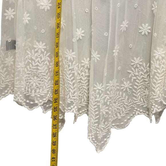 Torrid Sheer White Lace Embroidered Floral Kimono Beach Swim Coverup (1X) - Picture 7 of 11